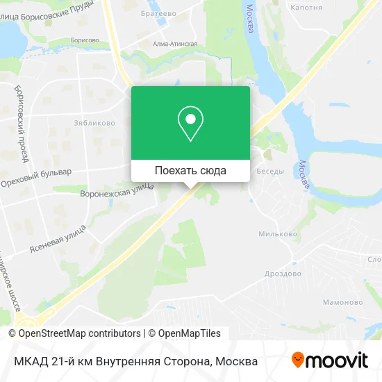 Карта МКАД 21-й км Внутренняя Сторона