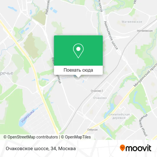 Карта Очаковское шоссе, 34