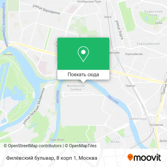 Карта Филёвский бульвар, 8 корп 1