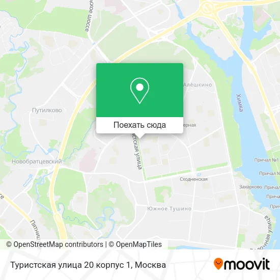 Карта Туристская улица 20 корпус 1