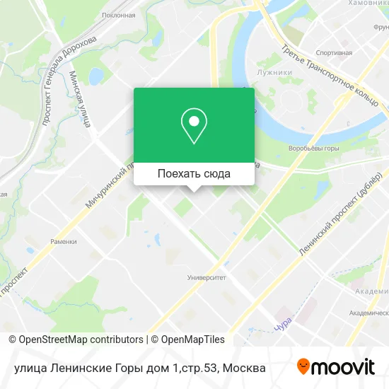 Карта улица Ленинские Горы дом 1,стр.53