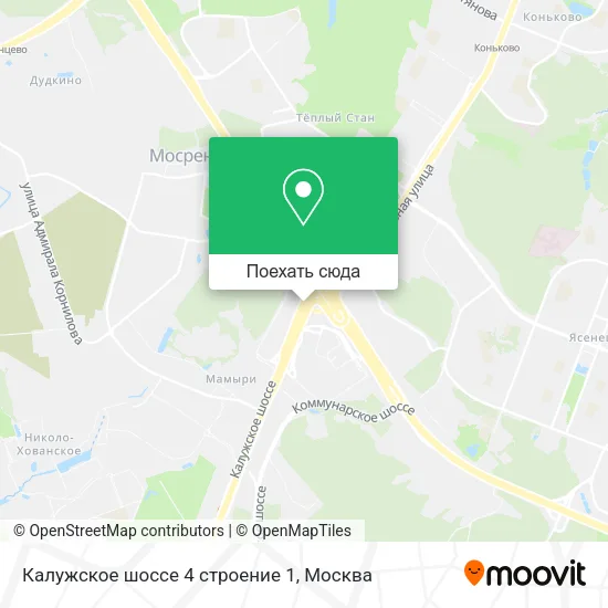 Карта Калужское шоссе 4 строение 1