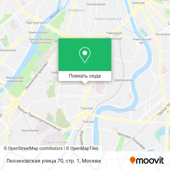 Карта Люсиновская улица 70, стр. 1