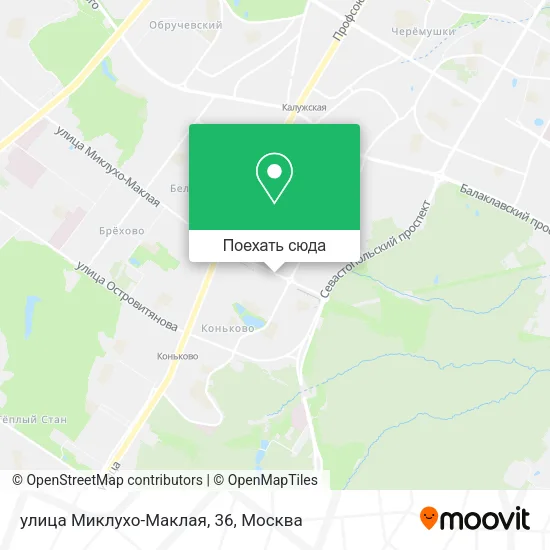Карта улица Миклухо-Маклая, 36