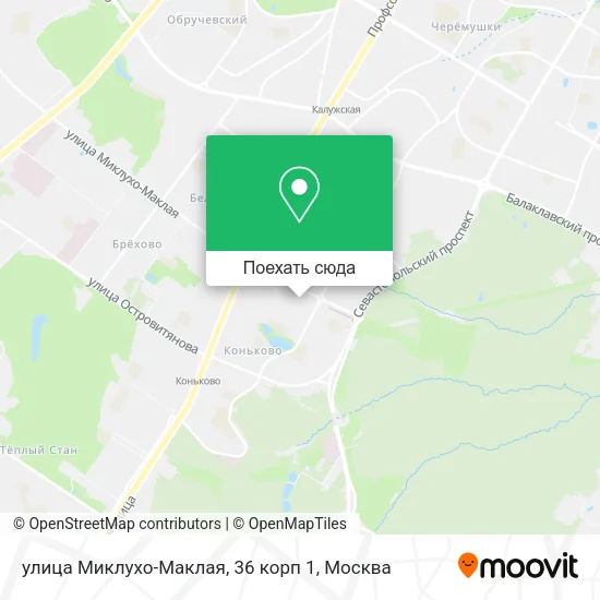 Карта улица Миклухо-Маклая, 36 корп 1