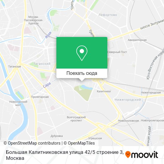 Карта Большая Калитниковская улица 42 / 5 строение 3