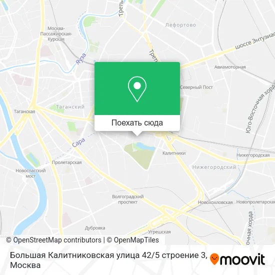 Карта Большая Калитниковская улица 42 / 5 строение 3