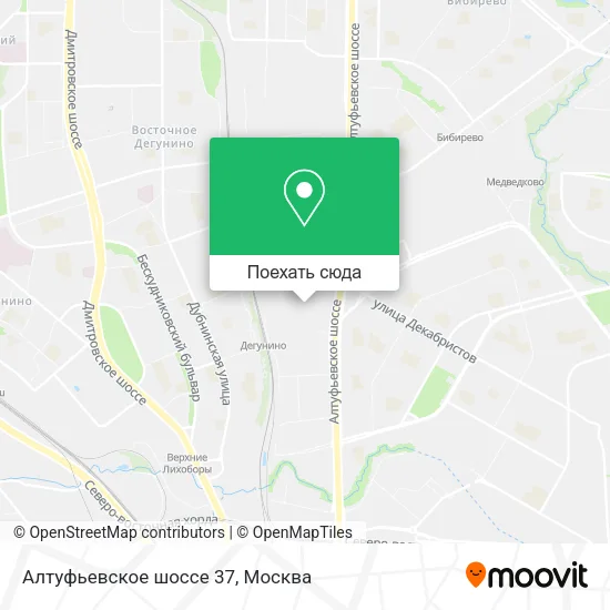 Карта Алтуфьевское шоссе 37
