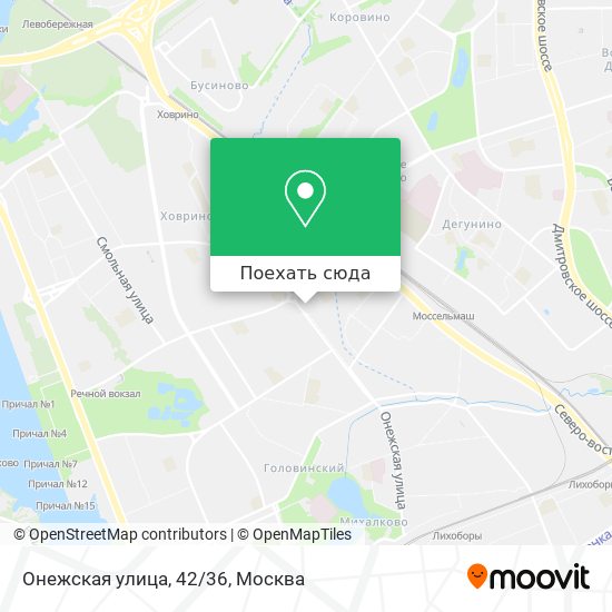 Карта Онежская улица, 42/36