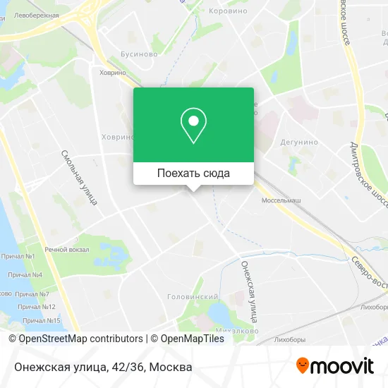 Карта Онежская улица, 42/36