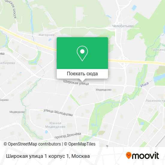 Карта Широкая улица 1 корпус 1