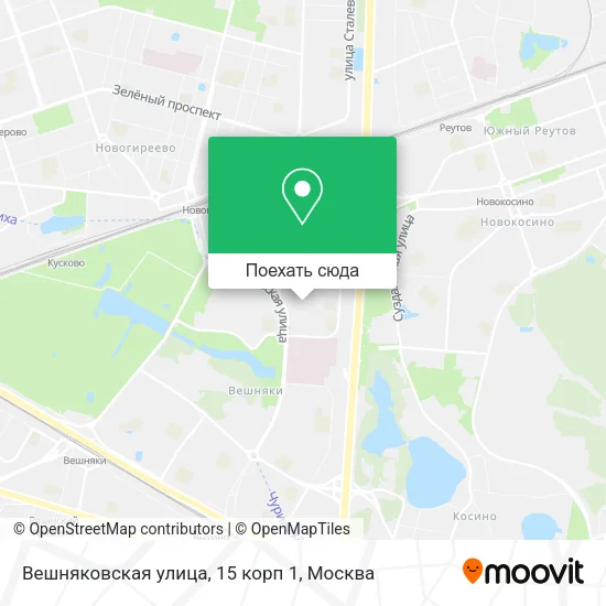 Карта Вешняковская улица, 15 корп 1