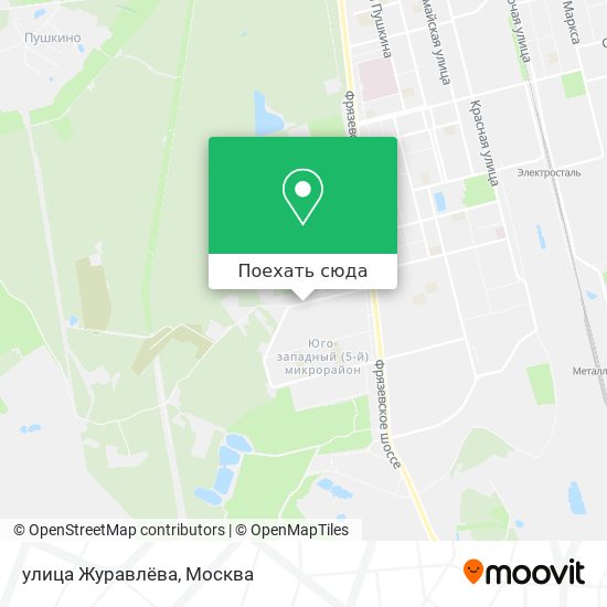 Карта улица Журавлёва