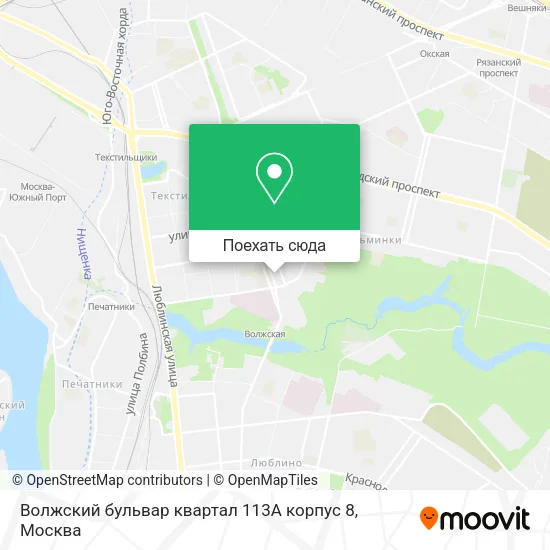 Карта Волжский бульвар квартал 113А корпус 8