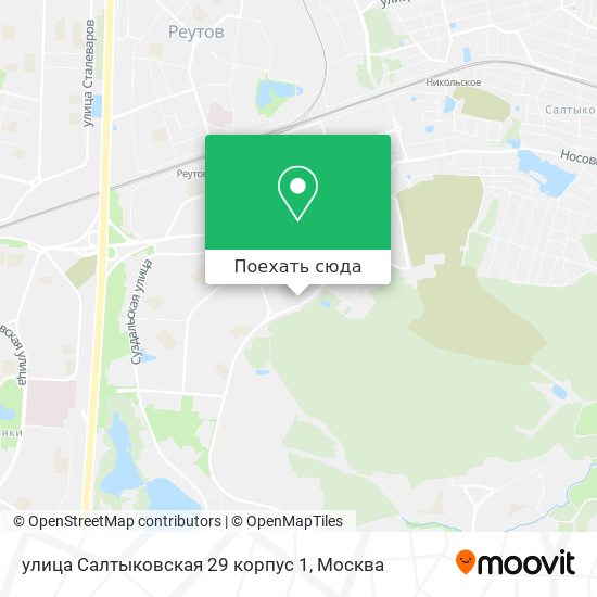Карта улица Салтыковская 29 корпус 1