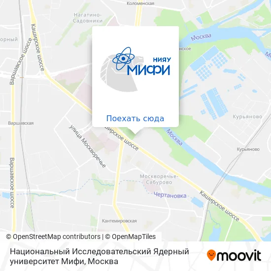 Карта Национальный Исследовательский Ядерный университет Мифи