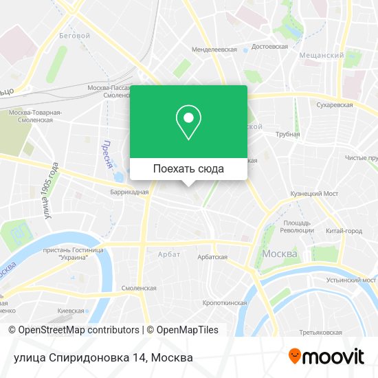 Карта улица Спиридоновка 14