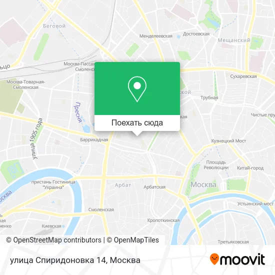 Карта улица Спиридоновка 14