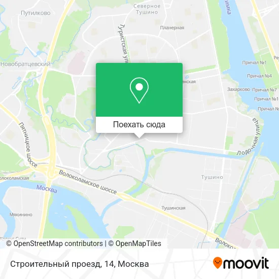 Карта Строительный проезд, 14