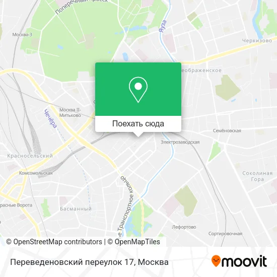 Карта Переведеновский переулок 17