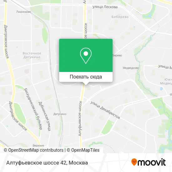 Карта Алтуфьевское шоссе 42