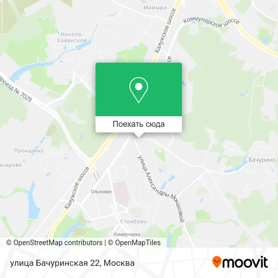 Карта улица Бачуринская 22