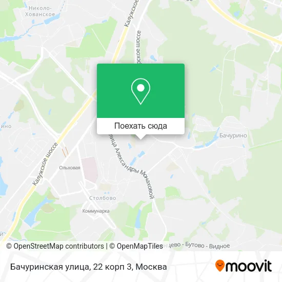 Карта Бачуринская улица, 22 корп 3