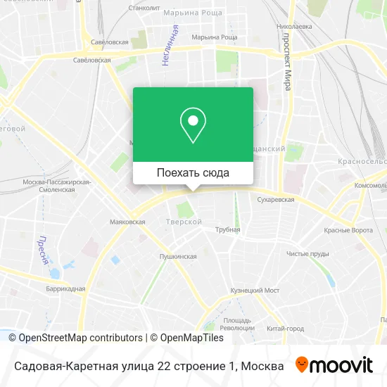 Карта Садовая-Каретная улица 22 строение 1