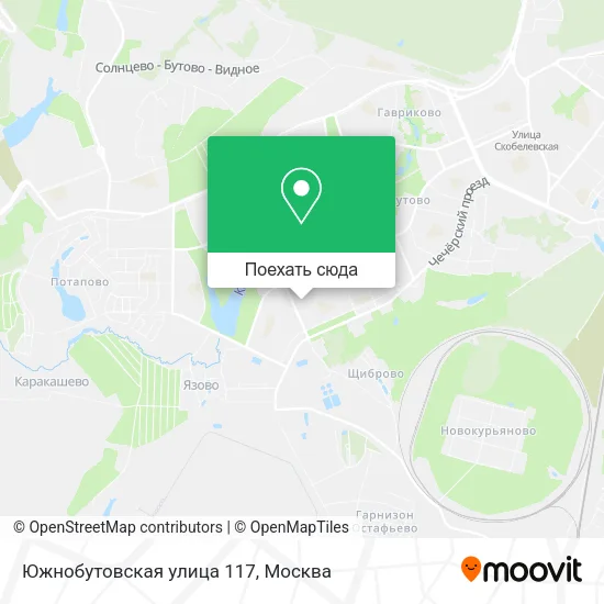 Карта Южнобутовская улица 117