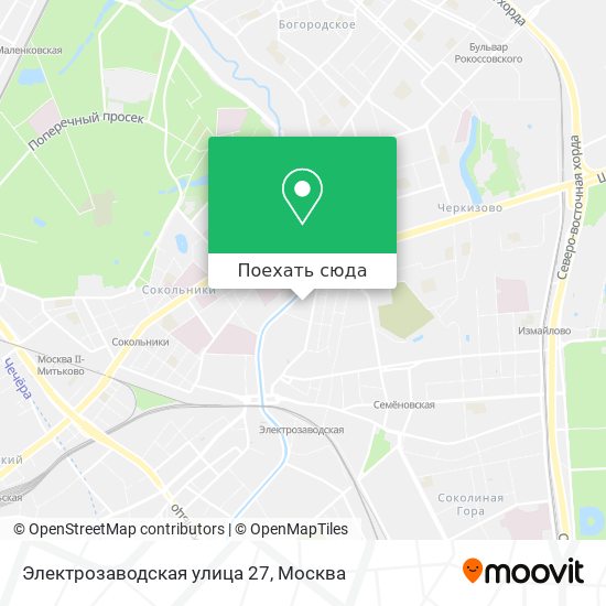 Карта Электрозаводская улица 27