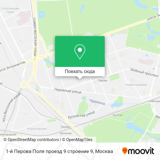 Карта 1-й Перова Поля проезд 9 строение 9