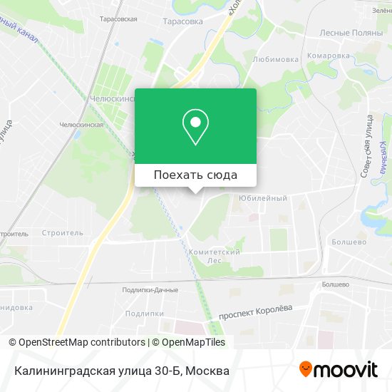 Карта Калининградская улица 30-Б