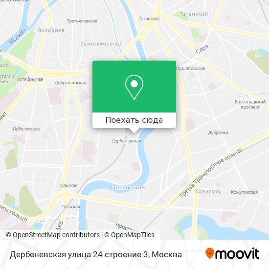 Карта Дербеневская улица 24 строение 3