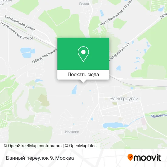 Карта Банный переулок 9