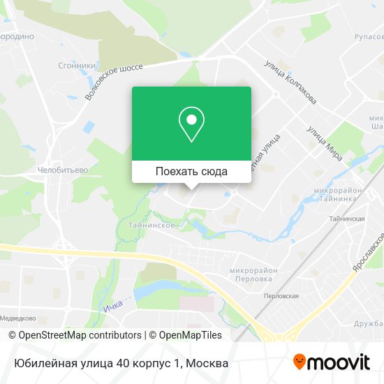 Карта Юбилейная улица 40 корпус 1
