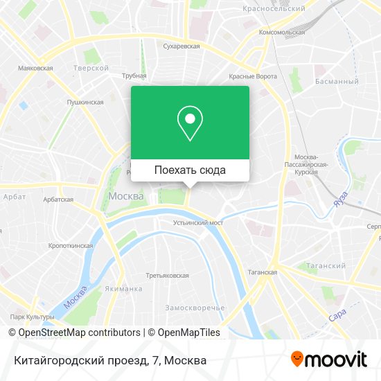 Карта Китайгородский проезд, 7
