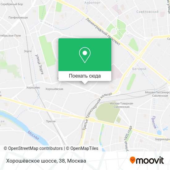 Карта Хорошёвское шоссе, 38