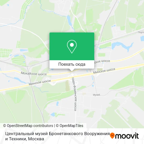 Карта Центральный музей Бронетанкового Вооружения и Техники