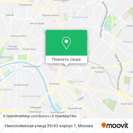Карта Николоямская улица 39 / 43 корпус 1