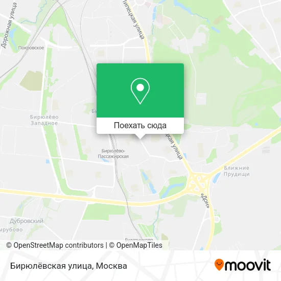 Карта Бирюлёвская улица