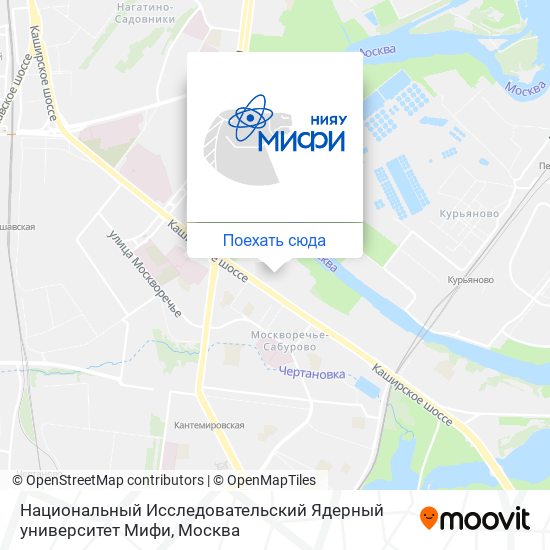 Карта Национальный Исследовательский Ядерный университет Мифи