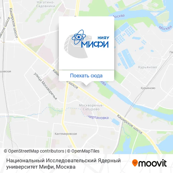 Карта Национальный Исследовательский Ядерный университет Мифи
