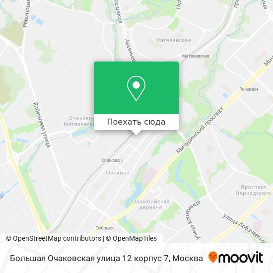 Карта Большая Очаковская улица 12 корпус 7