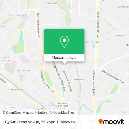 Карта Дубнинская улица, 22 корп 1