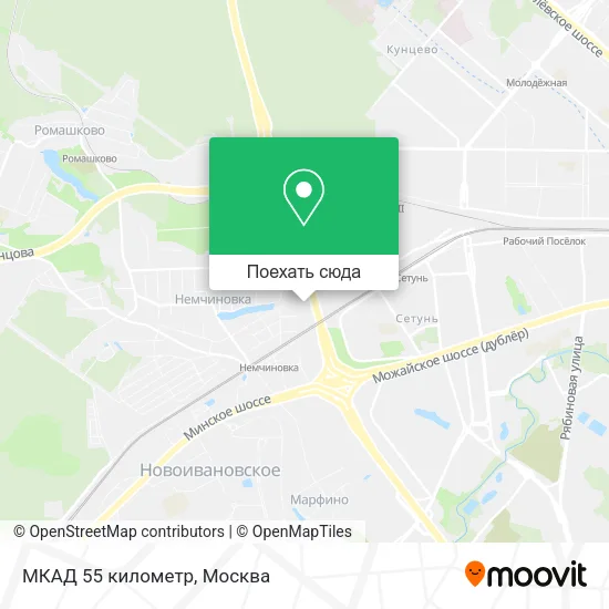 Карта МКАД 55 километр