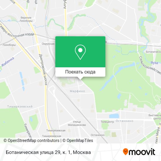 Карта Ботаническая улица 29, к. 1