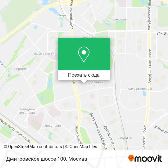 Карта Дмитровское шоссе 100
