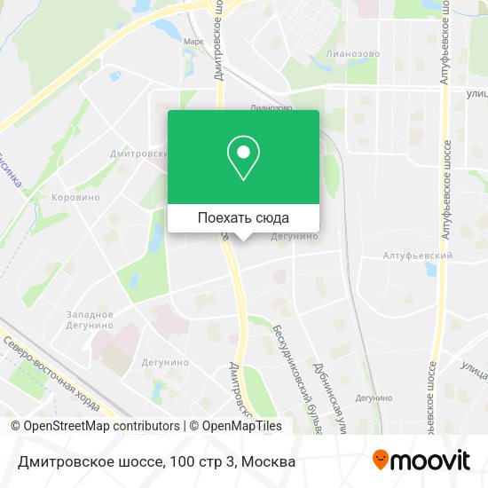 Карта Дмитровское шоссе, 100 стр 3