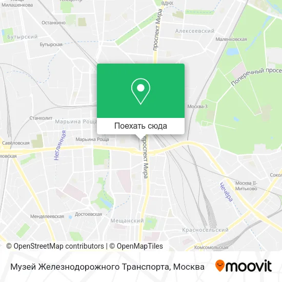 Карта Музей Железнодорожного Транспорта