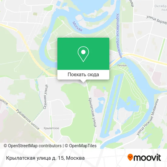 Карта Крылатская улица д. 15